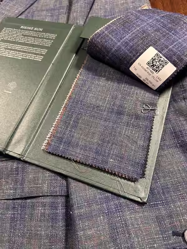 Dormeuil Rising Sun navy check cloth